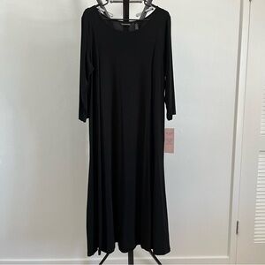 Nina Leonard Classic Black Long Sleeve Dress